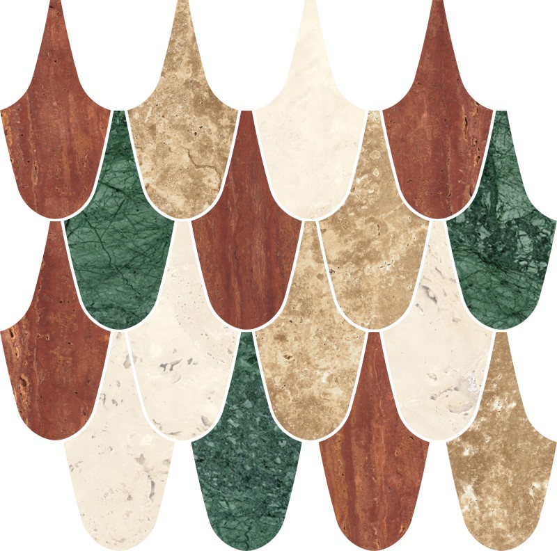 HS11M  - 米黄+咖啡+红洞+印度绿