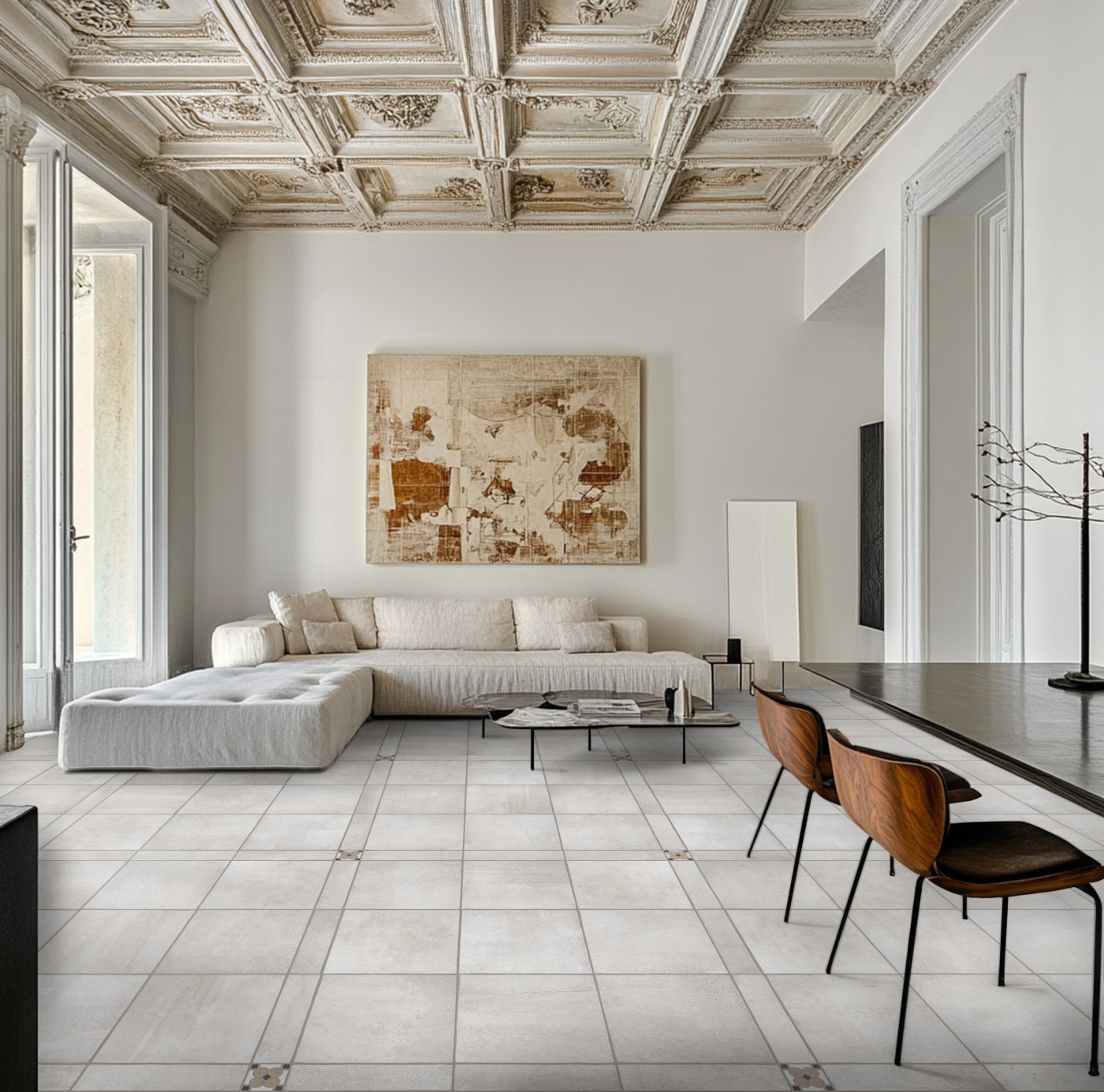 客厅米白多规格混铺已换贴图