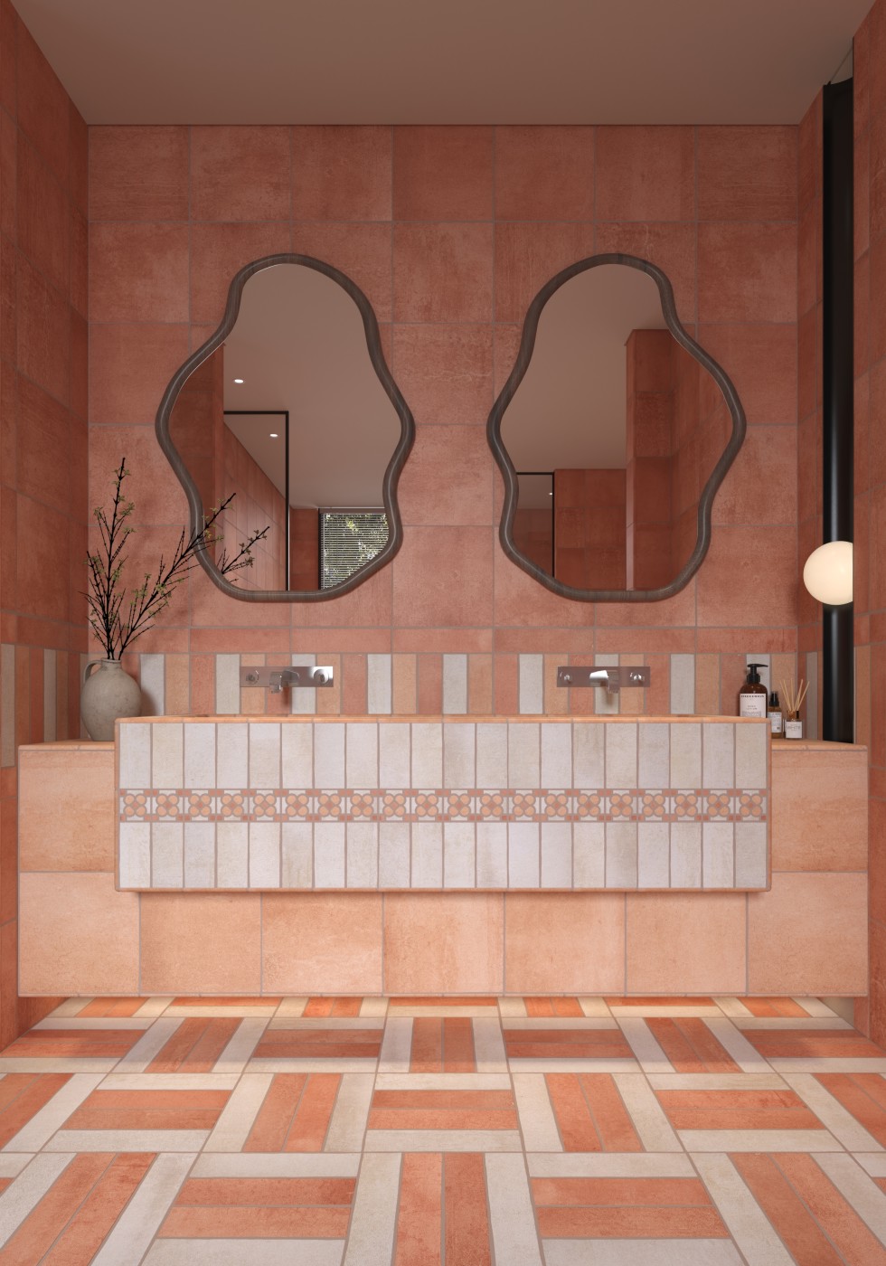 陶砖摩卡卫生间洗手台镜头