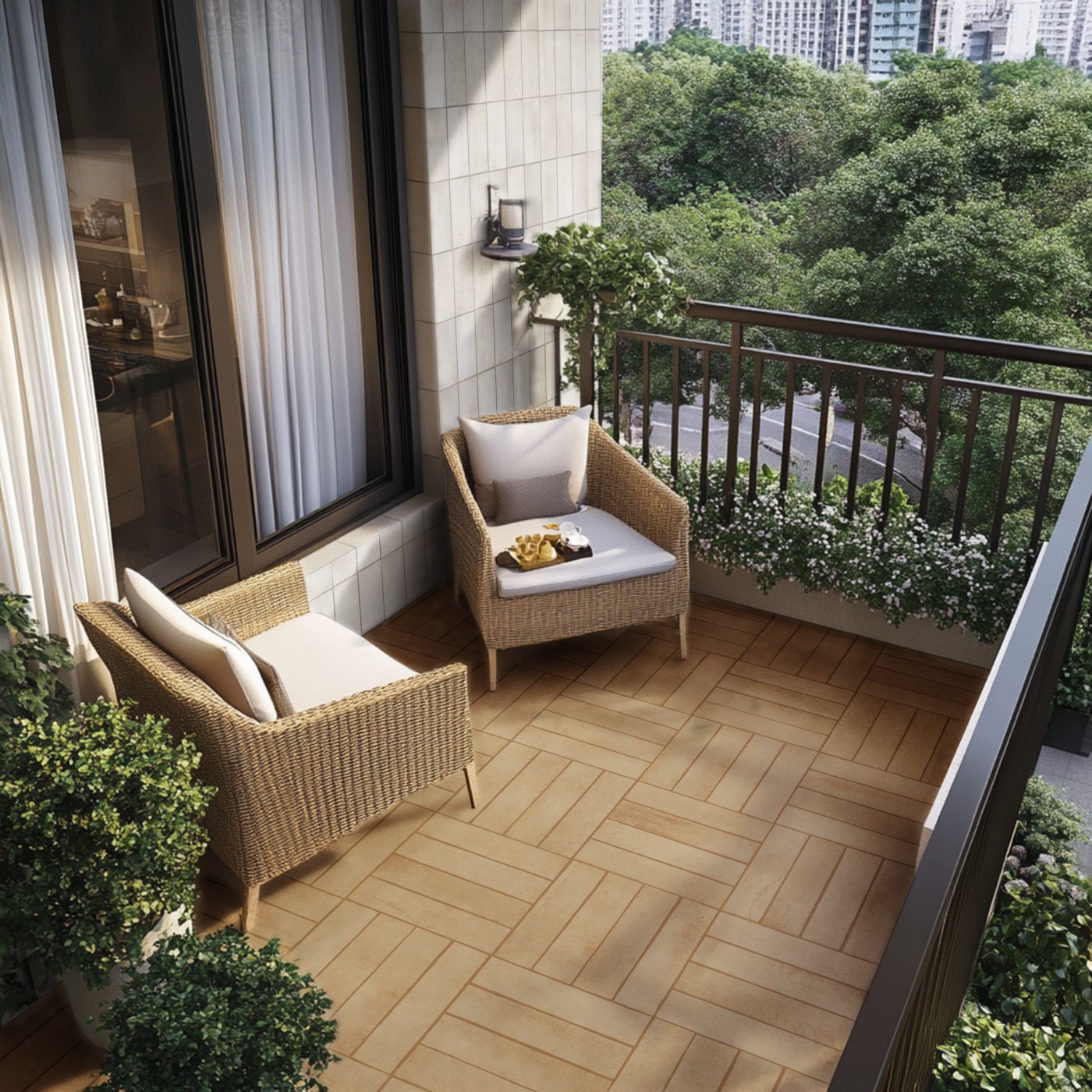 阳台75316土地色和102209米白色