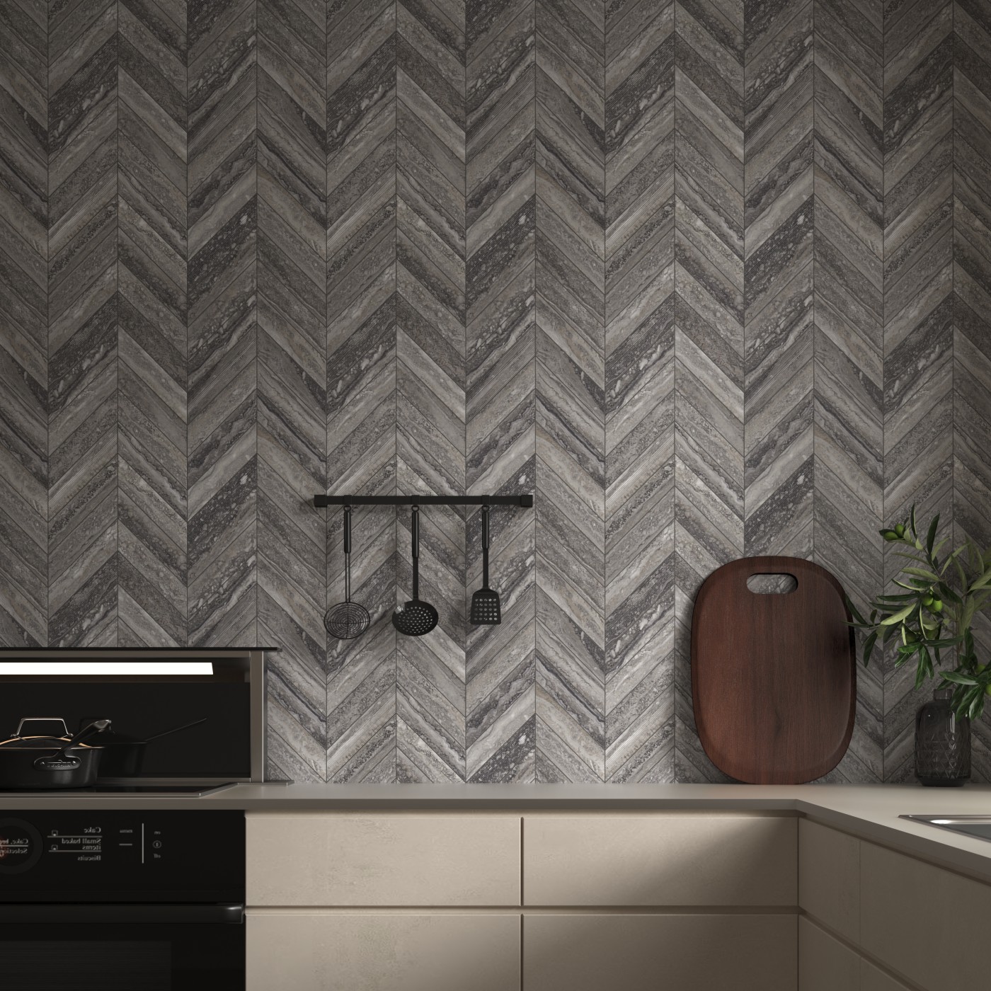 厨房 灶台背景CHE2406M+CHE2406B 银灰洞