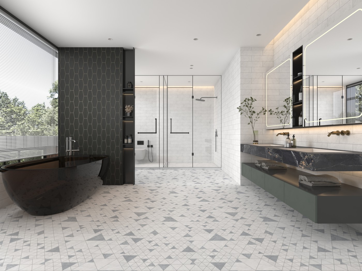 卫生间：三个规格混拼