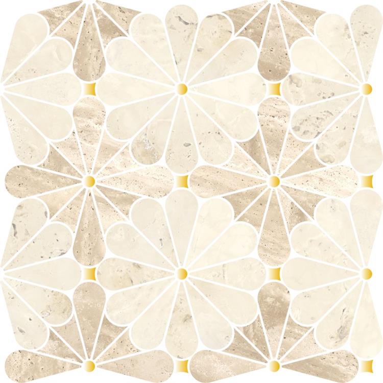 GEA01M - 象牙白+米黄+不锈钢金