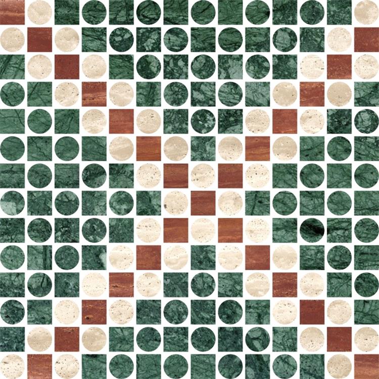 FYPT07B - 印度绿+米黄+红洞