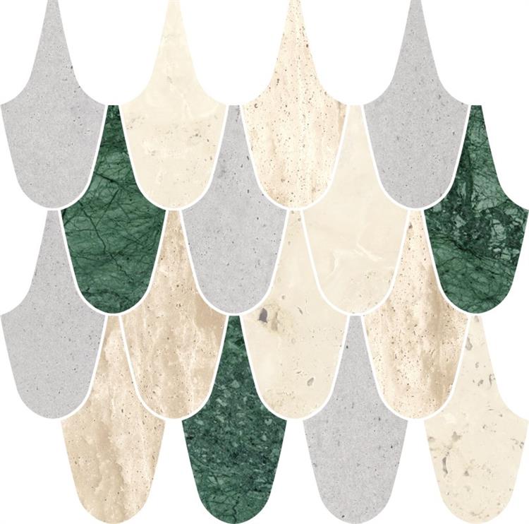 HS12M  - 象牙白+米黄+灰洞+印度绿