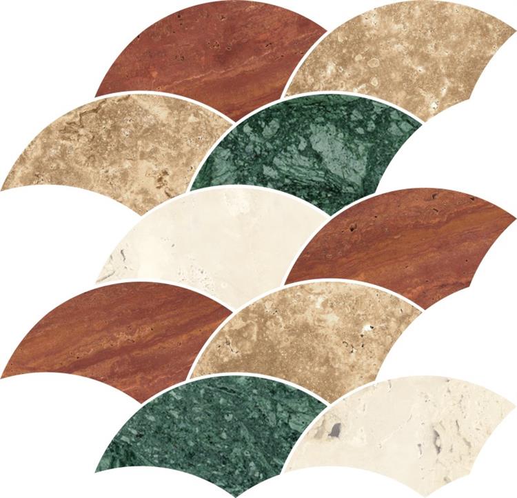 FC11M - 象牙白+红洞+咖啡+印度绿