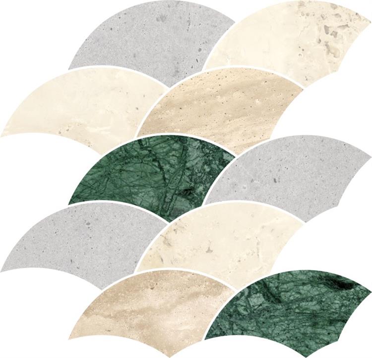 FC12M - 象牙白+米黄+灰洞+印度绿